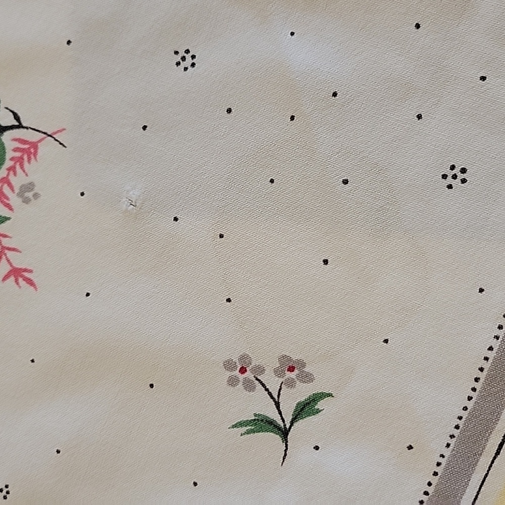 Vintage Floral Square Tablecloth with Yellow and Pink Rose Accents - Picture 12 of 12